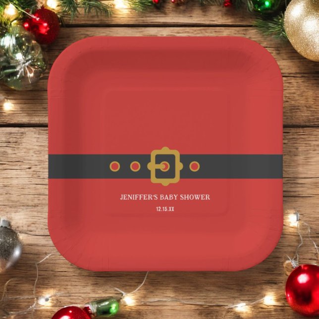 Santa Baby Holiday Christmas Party Paper Plates (Creator Uploaded)