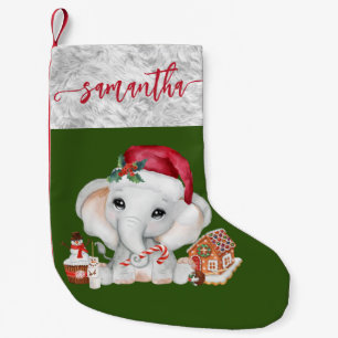 Santa Baby Holiday Elephant Christmas Small Christmas Stocking