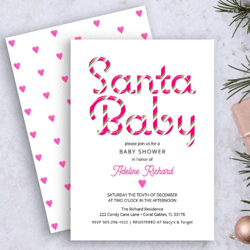 Santa Baby Holiday Season Baby Shower Invitation