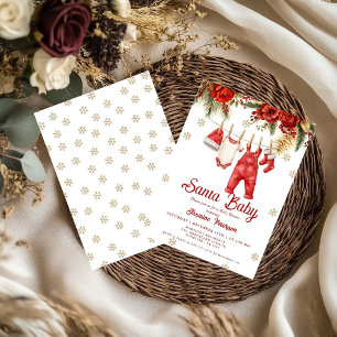 Santa Baby Holiday Winter Baby Cloth baby shower Invitation