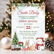Santa Baby Holiday Winter Christmas Baby Shower