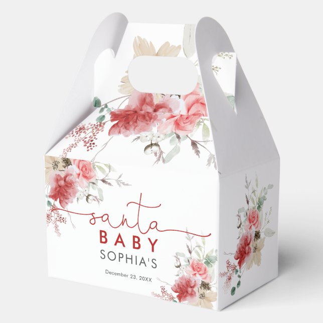 Santa Baby Holy Christmas Baby Shower Favor Boxes (Front)
