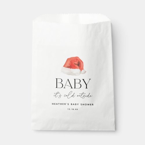 Santa Baby Its Cold Outside Holiday Baby Shower Favor Bag