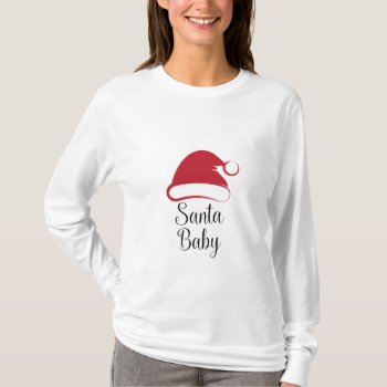 Santa Baby Long Sleeve Maternity Shirt 1st Xmas by BurntStudios at Zazzle