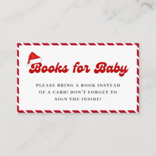 Santa Baby Merry Little Books for Baby Shower  Enclosure Card
