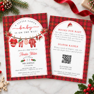 Santa Baby on the Way Baby Clothesline Baby Shower Invitation