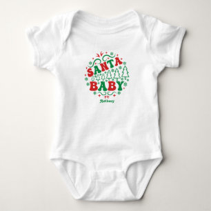 Santa Baby Personalized Retro Christmas Bodysuit