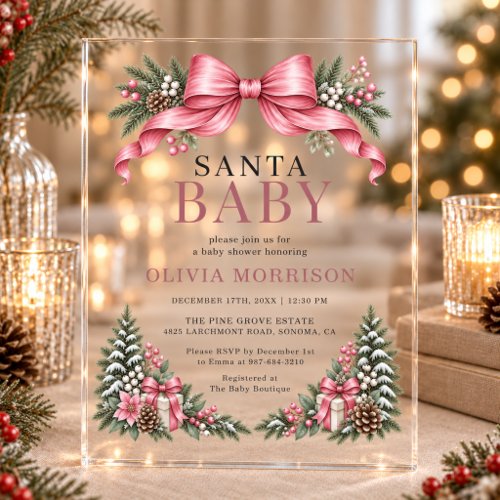 Winter & Christmas baby shower invitation