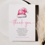 Santa Baby Pink Hat Christmas Holiday Baby Shower Thank You Card<br><div class="desc">This is a Santa Baby Pink Hat Christmas Holiday Baby Shower Thank You Card!</div>