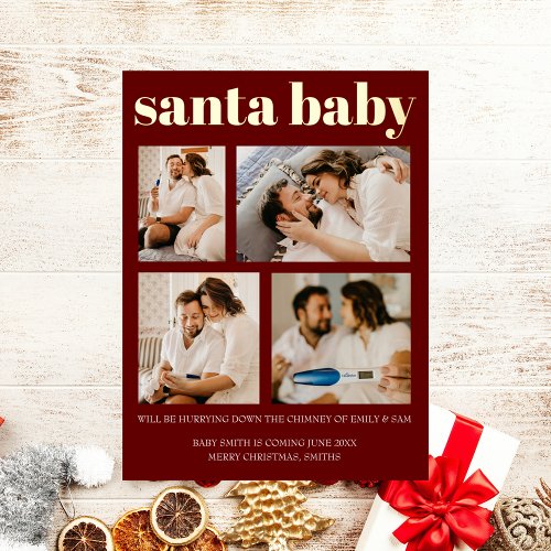 Santa Baby Pregnancy Announcement Christmas
