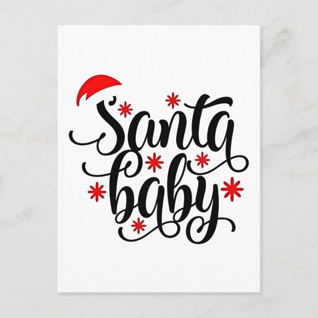 Santa Baby Pregnancy Announcement Christmas Santa (Front)