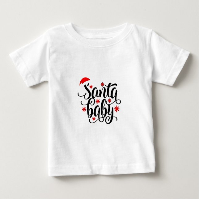 Santa Baby Pregnancy Announcement Christmas Santa Baby T-Shirt (Front)
