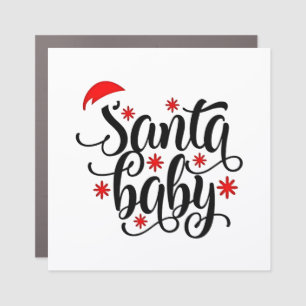 Santa Baby Pregnancy Announcement Christmas Santa Car Magnet
