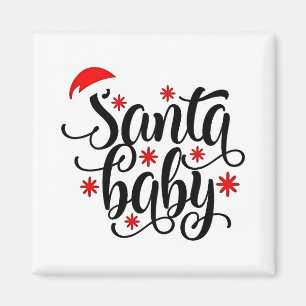 Santa Baby Pregnancy Announcement Christmas Santa Magnet