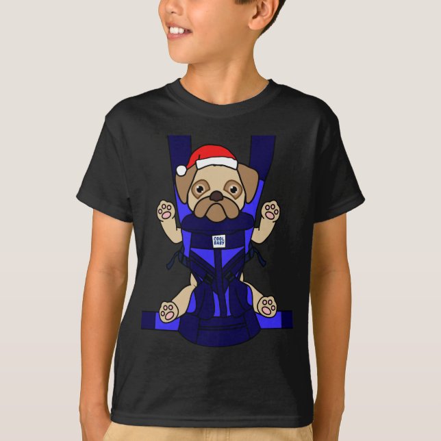 Santa Baby Pug Funny Cute Dog Mom Dad Christmas Gi T-Shirt (Front)