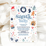 Santa Baby Red And Blue Christmas Baby Shower Invitation<br><div class="desc">Santa Baby Red And Blue Christmas Baby Shower Invitation</div>