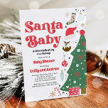 Santa Baby Red And Green Christmas Baby Shower Invitation<br><div class="desc">Santa Baby Red And Green Christmas Baby Shower Invitation</div>