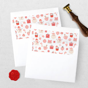 Santa Baby Red and Pink Christmas Baby Shower Envelope Liner