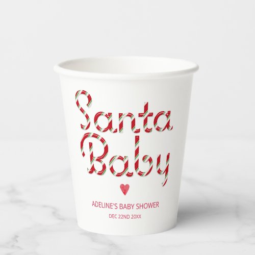 Santa Baby Red Christmas Baby Shower Paper Cups