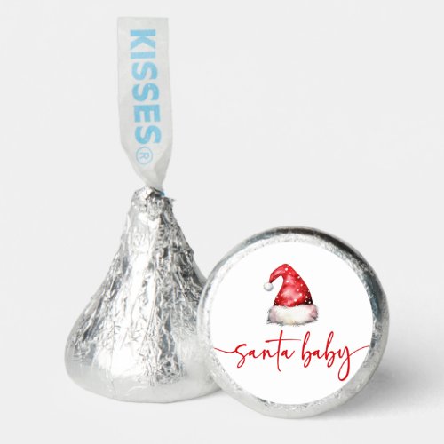 Santa Baby Red Hat Christmas Holiday Baby Shower Hersheys Kisses