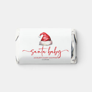 Santa Baby Red Hat Christmas Holiday Baby Shower Hershey's Miniatures