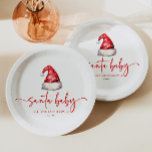 Santa Baby Red Hat Christmas Holiday Baby Shower Paper Plates<br><div class="desc">This is a Santa Baby Red Hat Christmas Holiday Baby Shower Paper Plates!</div>