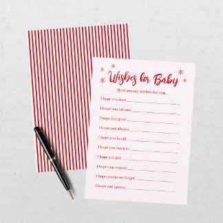 Santa Baby Red Holiday Baby Shower Wishes For Baby Enclosure Card