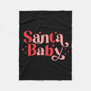 Santa Baby Retro Christmas Tygraphy Fleece Blanket