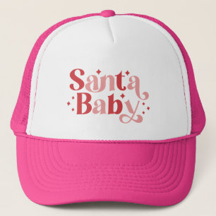 Santa Baby - Retro Christmas Typography Trucker Hat