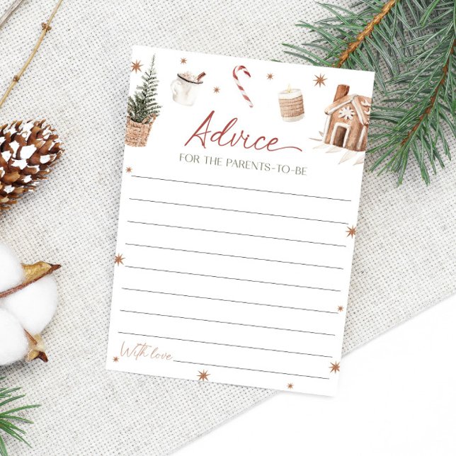 Santa Baby Shower Advice For The Parents Card (Creator Uploaded)