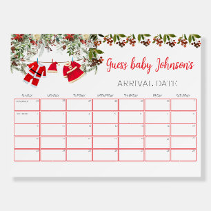 Santa Baby Shower Baby Due Date Calendar Game Foam Board