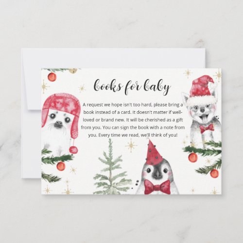 Santa Baby Shower Books Request card