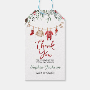 Santa Baby Shower Christmas Baby Clothes Winter Gift Tags