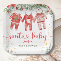 Santa Baby Shower Christmas Boy Paper
