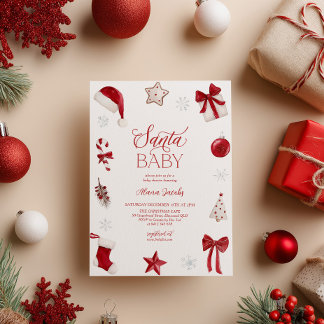 Santa Baby Shower Christmas Festive  Invitation
