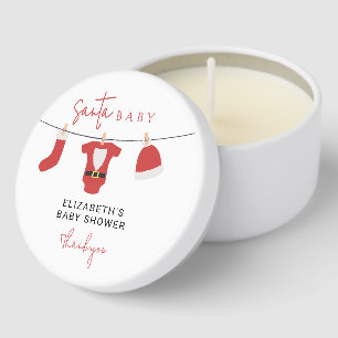 Santa Baby Shower Clothesline Christmas Custom Mini Candle Favors
