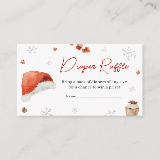 Santa Baby Shower Diaper Raffle Enclosure Card (Front)