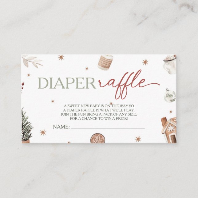 Santa Baby Shower Diaper Raffle Enclosure Card (Front)