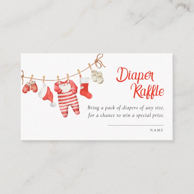Santa Baby Shower Diaper Raffle Enclosure Card (Front)