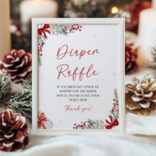 Santa Baby Shower Diaper Raffle Sign