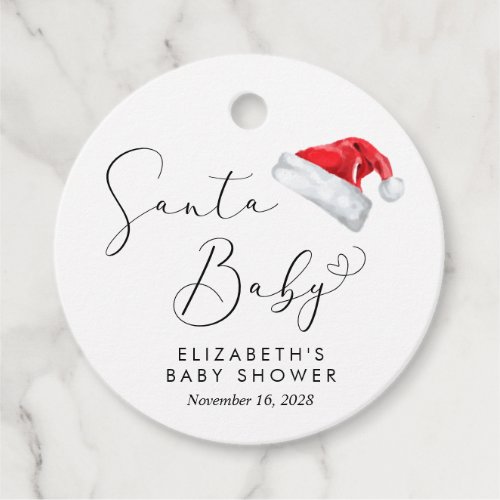 Santa Baby Shower Favor Tags