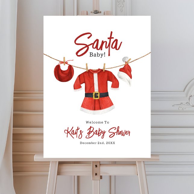 Santa Baby Shower Girl Dress Welcome Foam Board (Creator Uploaded)