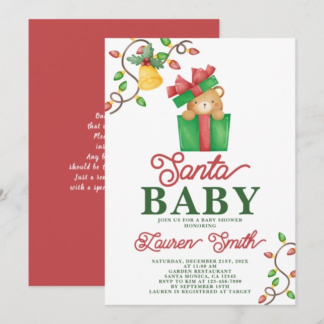 Santa Baby Shower Invitation (Front/Back)