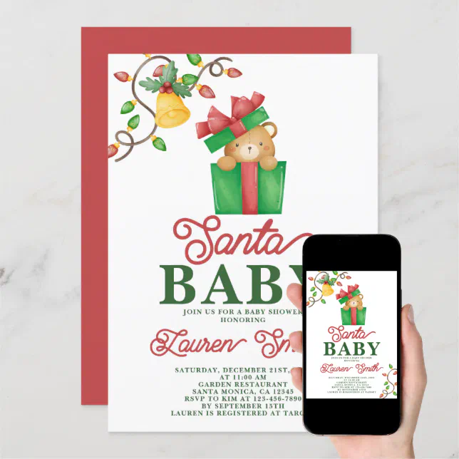 Santa Baby Shower Invitation | Zazzle