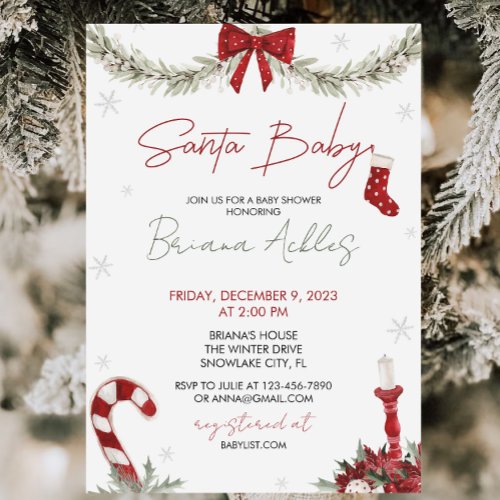 Santa Baby Shower Invitation  Christmas Shower