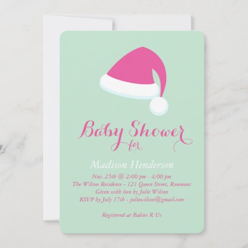 Santa Baby Shower Invitation _ mint green