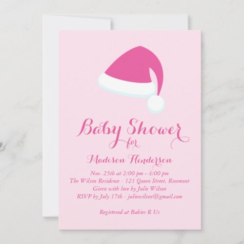 Santa Baby Shower Invitation _ pink