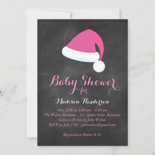 Santa Baby Shower Invitation _ pink