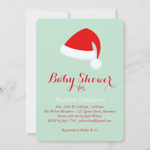 Santa Baby Shower Invitation _ red  green