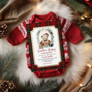 Santa Baby Shower Invitation   Teddy Bear Christma